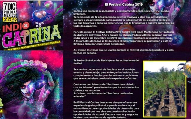 Organizadores del Festival Indio Catrina donará 400 árboles al Parque Ecológico