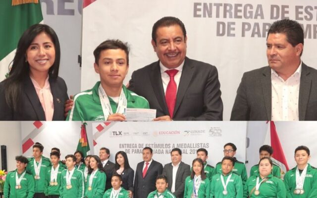 Medallistas tlaxcaltecas que participaron en la paralimpiada nacional 2019 reciben estímulos económicos de la SEP