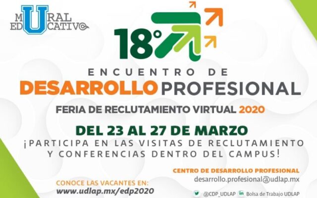 Próximo 23 de marzo, UDLAP alista su 18° feria de reclutamiento virtual