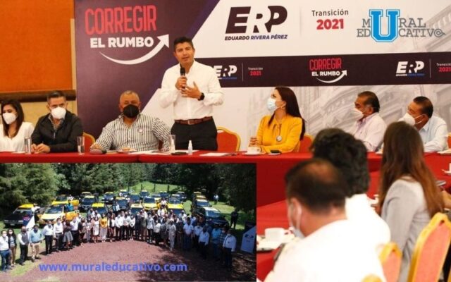 Taxistas y Transportistas se reúnen con el presidente municipal electo de Puebla, Eduardo Rivera Pérez