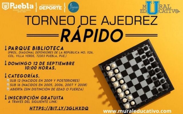 Deporte Puebla realiza Torneo Municipal de Ajedrez