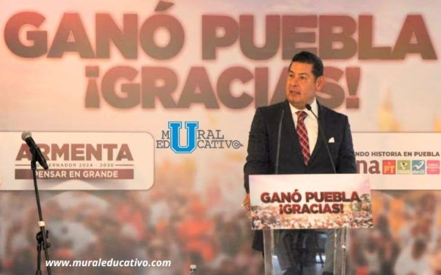 El virtual gobernador de Puebla, Alejandro Armenta Mier, hace un llamado a la reconciliación