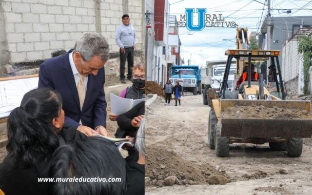 Supervisa Pepe Chedraui obras de pavimentación en la Junta Auxiliar de San Francisco Totimehuacan