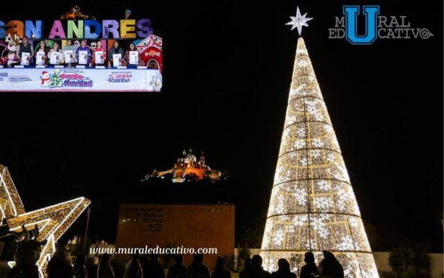 Anuncia Lupita Cuautle el inicio de la navidad con encendido de árboles