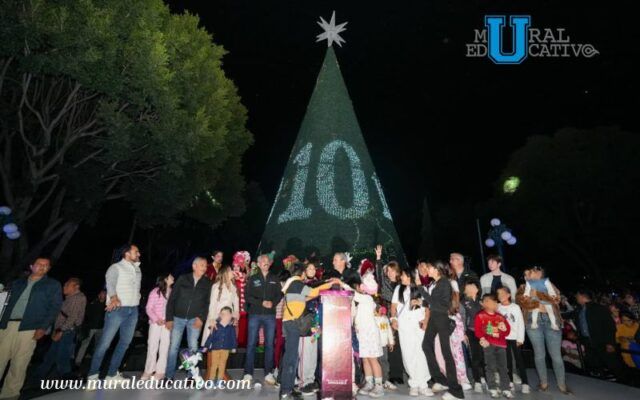 Enciende Pepe Chedraui árbol e iluminación navideña en la capital