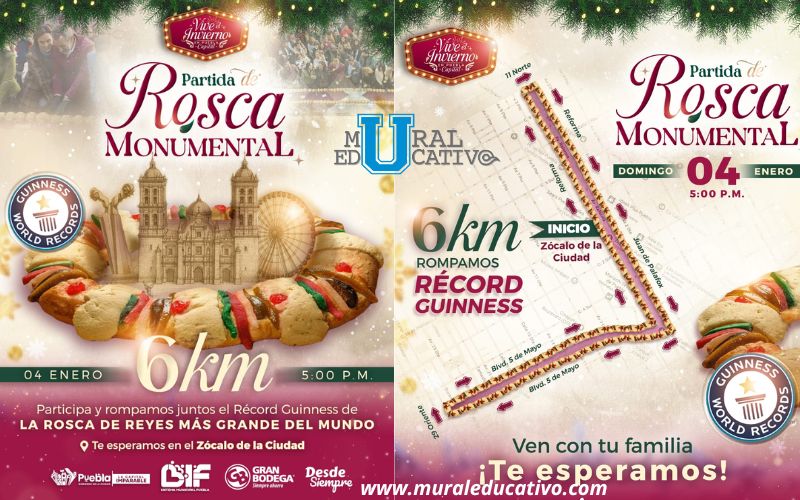 El DIF Puebla capital busca romper el Récord Guinness con la Rosca de Reyes más grande del mundo