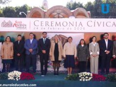 Encabeza Lupita Cuautle conmemoración del Día de la Bandera en San Andrés Cholula