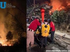 Gobierno de San Pedro Cholula, atiende incendio en las laderas del Cerro Zapotecas