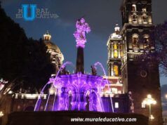 Impulsa Pepe Chedraui Mujeres que Brillan con iluminación violeta de las fuentes de la ciudad por el Día de la Mujer