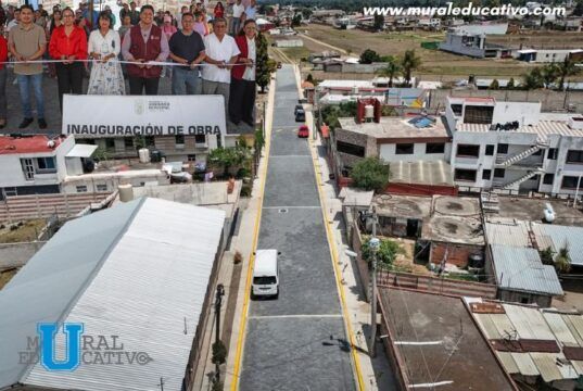 Entrega Omar Muñoz obra integral en San Lorenzo Almecatla