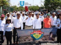 En Atencingo, el diputado Pável Gaspar Ramírez participó en el desfile conmemorativo por el Día del Trabajo