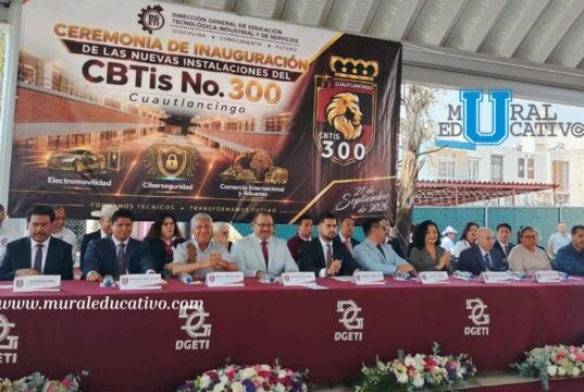 Se inauguran las nuevas instalaciones del CBTIs 300 en Cuautlancingo.