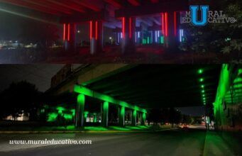 Exalta Gobierno del Estado festividades patrias con iluminación de 19 bajo puentes