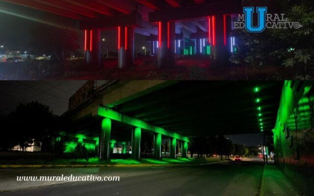 Exalta Gobierno del Estado festividades patrias con iluminación de 19 bajo puentes